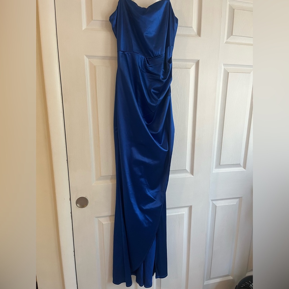 Emerald Sundae Strapless Royal Blue Dress